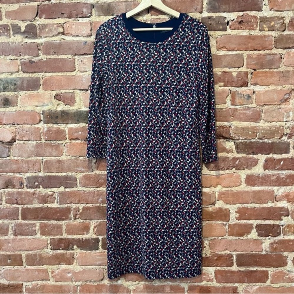 Lauren Ralph Lauren Knee Length Abstract Print Dress Medium Long Sleeve